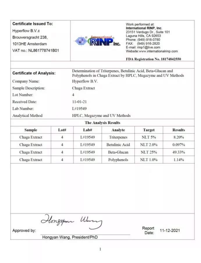 chaga extract vysledky puremedik